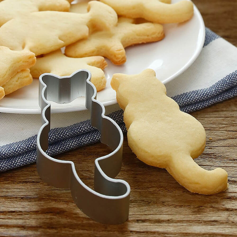 RVS vorm om desserts in de vorm van een kat te maken