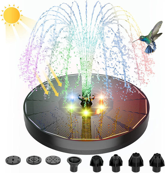 Veelkleurige LED -zonne -fontein